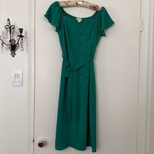 Monteau Teal Button-Front Midi Dress